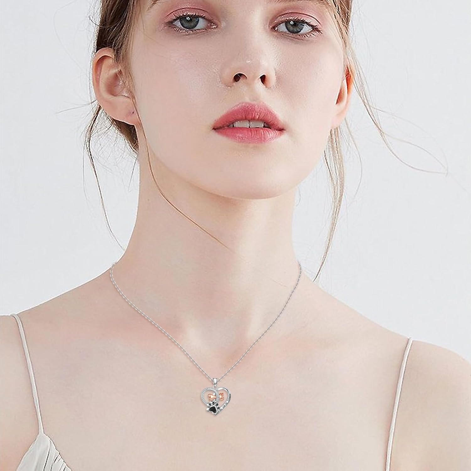 YFN Paw Urn Necklace Sterling Silver Dog Cat Paw Ashes Pendant Pet Cremation Memorial Jewelry Paw Print Gift for Women - Image 2