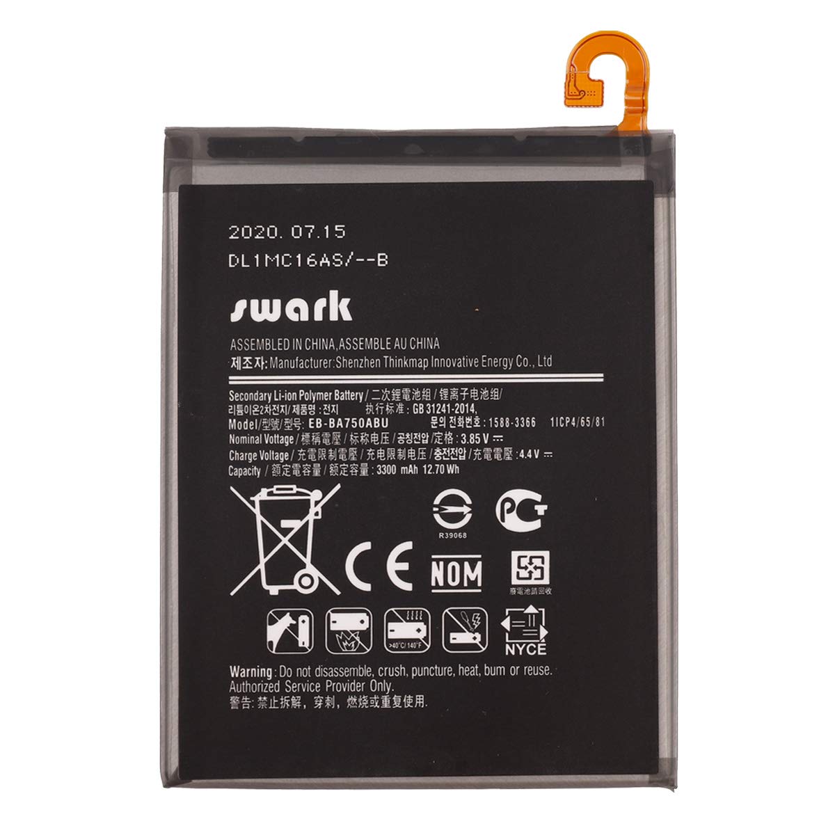 SWARK Battery EB-BA750ABU Compatible with Samsung Galaxy A7 2018 A750 / A10 2019 A105 with Tools
