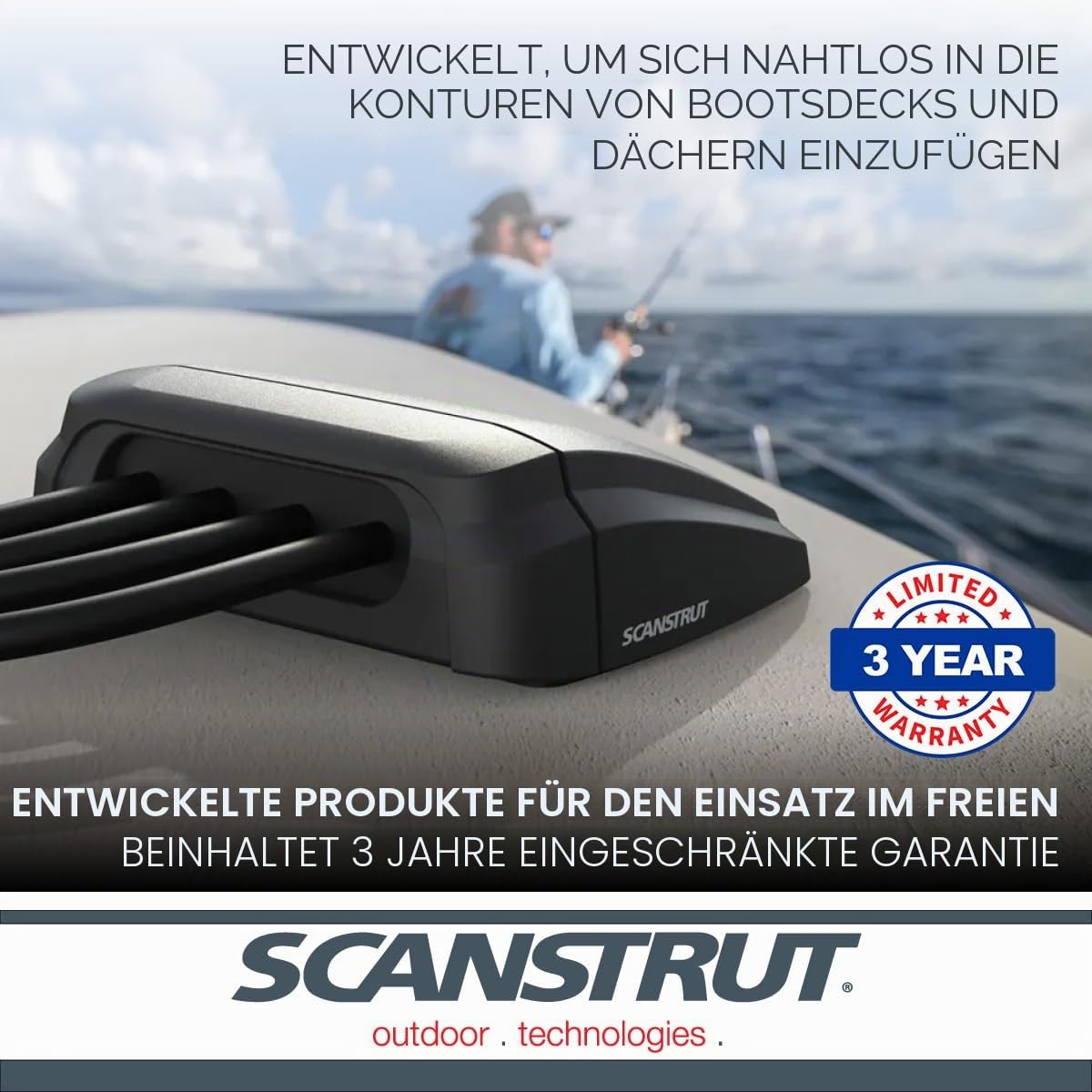 Scanstrut DS-H-Multi-BLK Horizontale Kabeldichtung - IP68 wasserdichte Multi-Kabeleinführung | Marine-Qualität, UV-beständig für Wohnmobil, Boot & Dachinstallationen