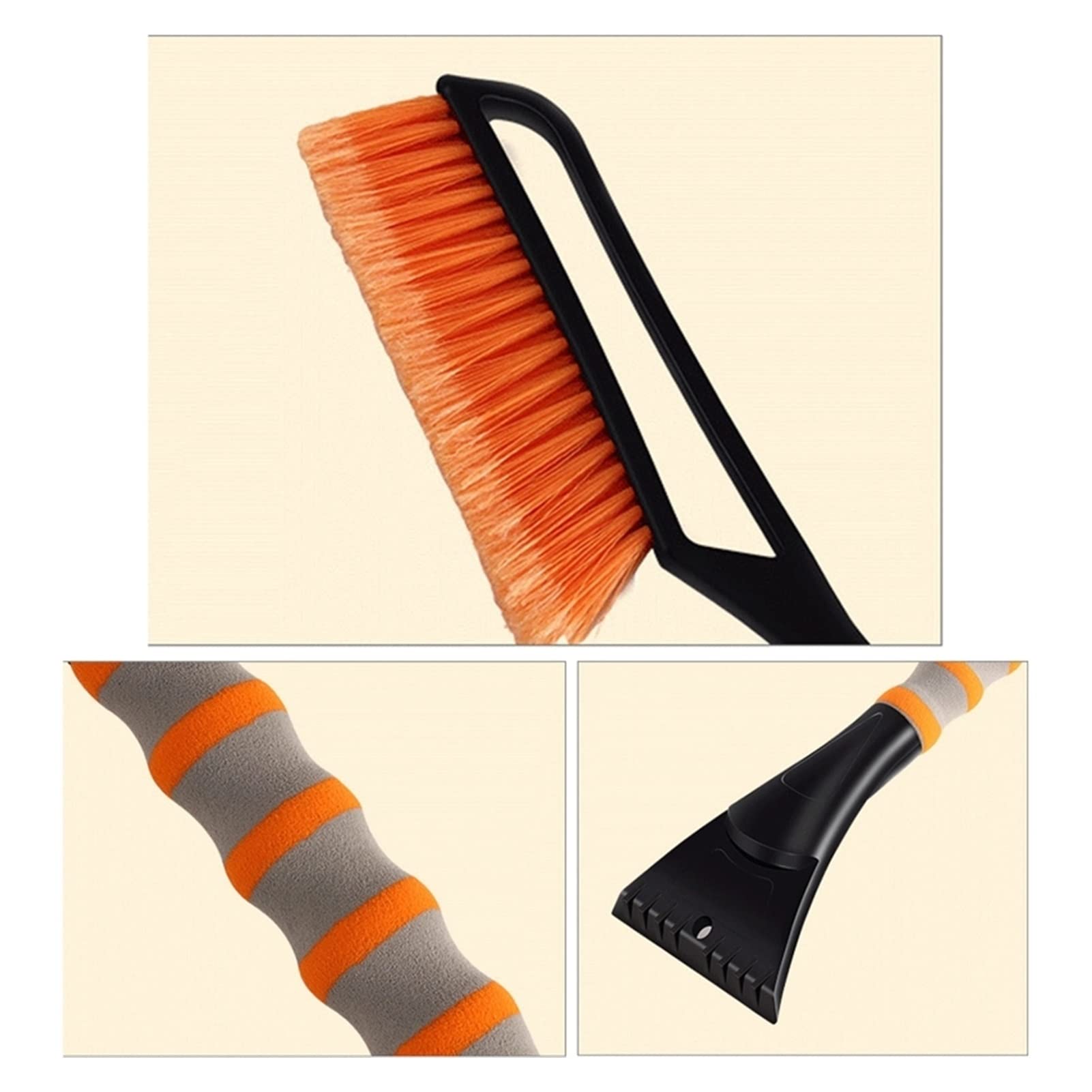Brosse à Neige pour Pare-Brise Brosse à Neige avec Outil de Retrait de grattoir à Glace Plus Large détachable Poignée Ergonomique en Mousse Confortable Compatible avec Les camions de Voiture