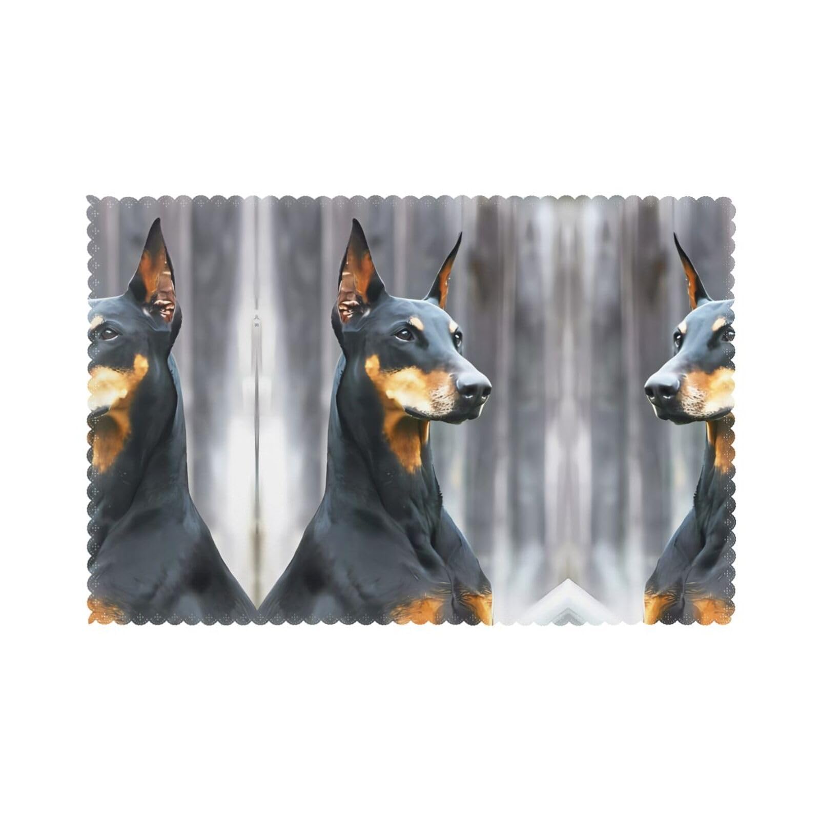 WHJSHOP doberman Prints Placemats Set of 6 12x18in - Heat Resistant Table Layers for Homes, Hotels & Stylish Dining