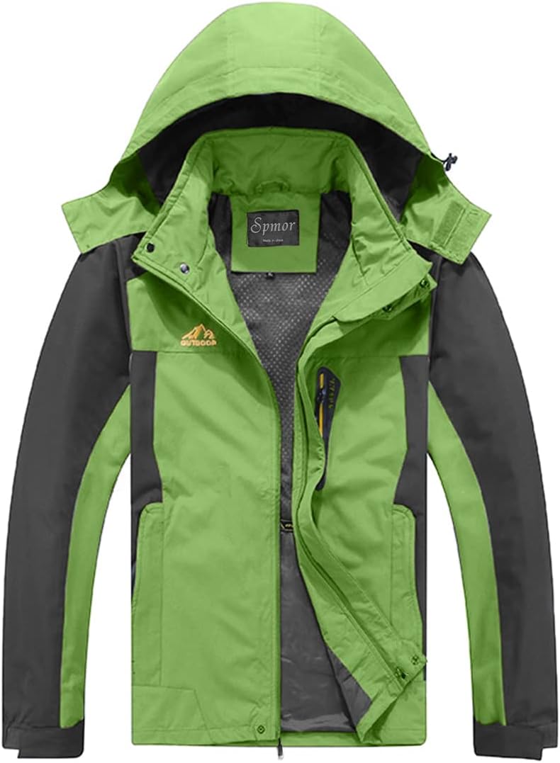 Men's Outdoor Sports Hooded Windproof Jacket Waterproof Rain Coat