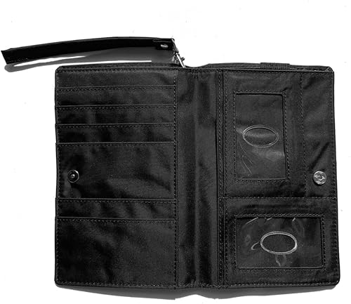 Miniatura 9 de Big Skinny MyPhone - Cartera delgada con bloqueo RFID para mujer tamaño grande con capacidad para hasta 20 tarjetas azul océano