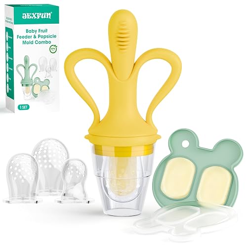 JEXFUN Baby Fruit Feeder & Breastmilk Popsicle Mold Set, Silicone