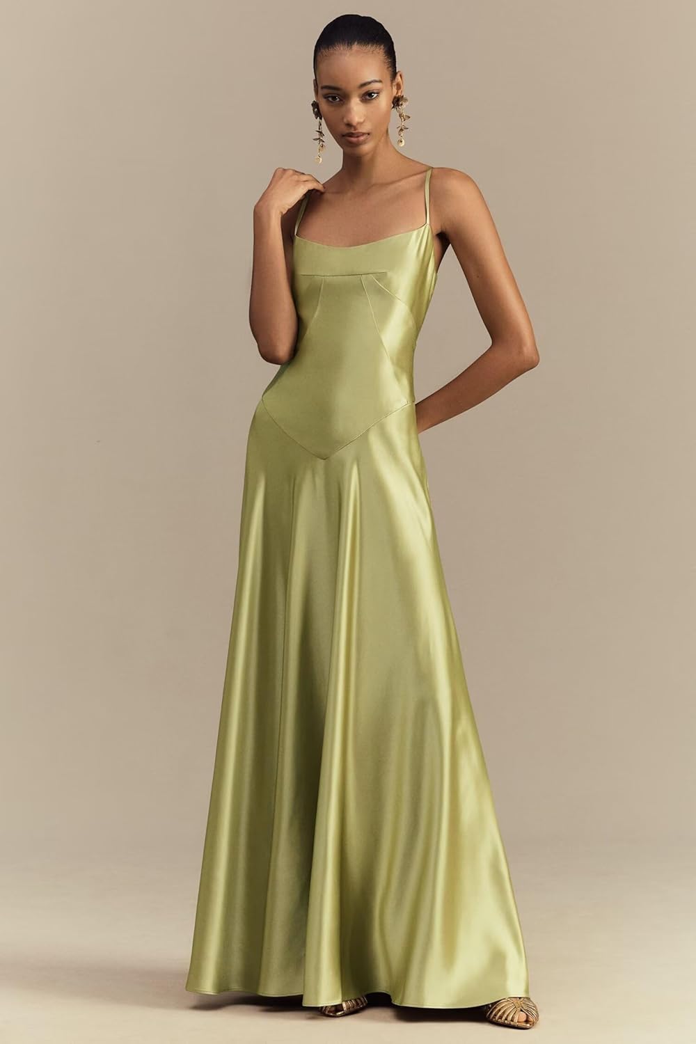 Satin Bridesmaid Dresses Spaghetti Straps Wedding Guest Dress Maxi Formal Gowns - Image 3