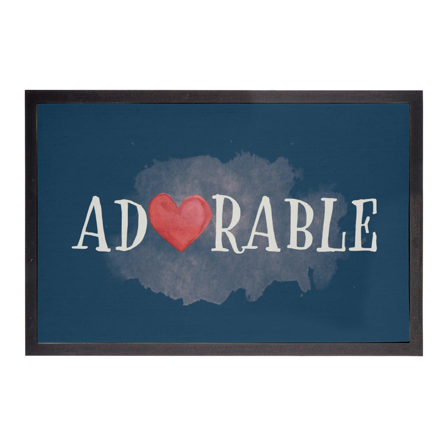 Paillasson bleu Coeur Saint Valentin mignon tapis entrée 75x50cm