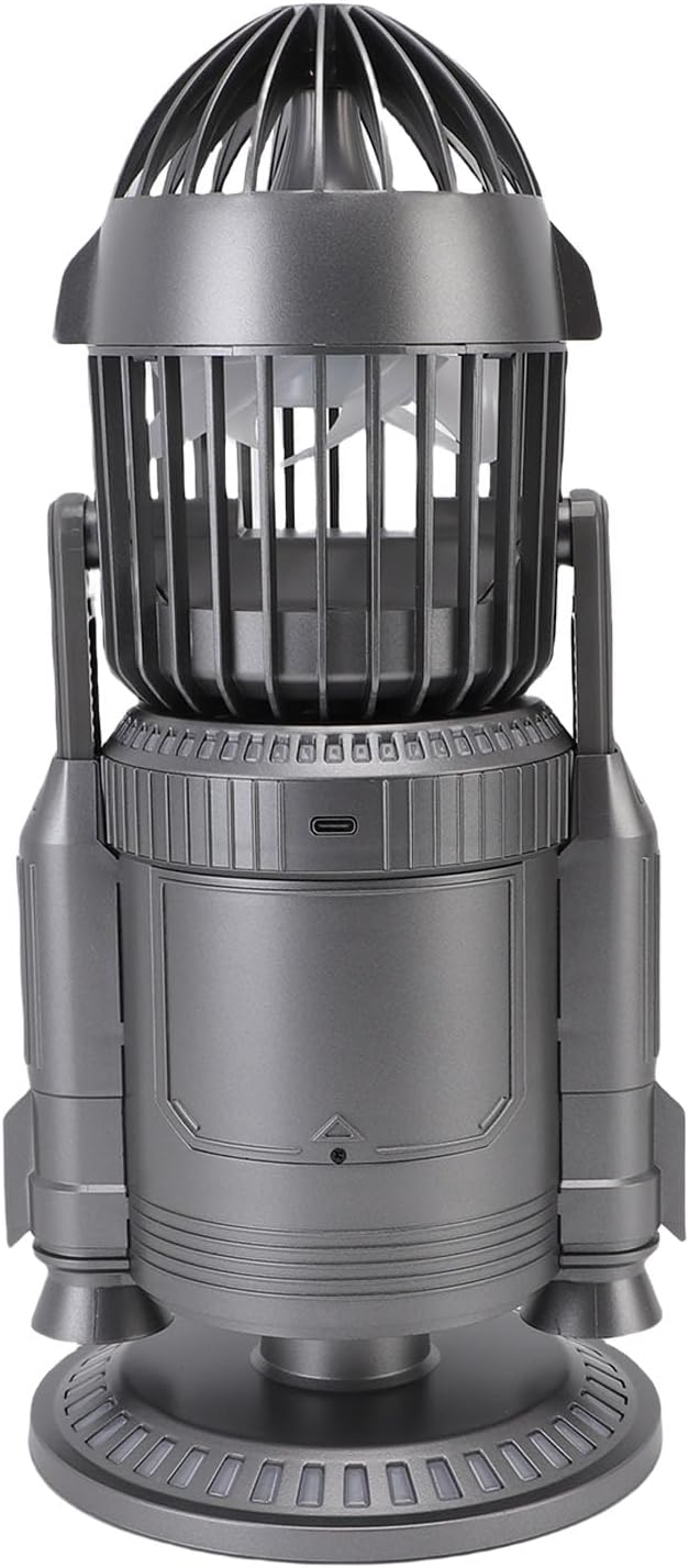 Aramox Desk Cooling Fan with Dual Drive Mist Spray Quiet Portable RGB Light 5000RPM 12H Battery Ideal for Gaming