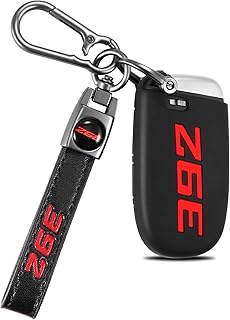 392 Key Fob Cover with Keychain for Dodge Charger Challenger Dart Durango Journey Replacement Remote Control 3 4 5 Buttons Key Fob Shell (Red, 1 PC)