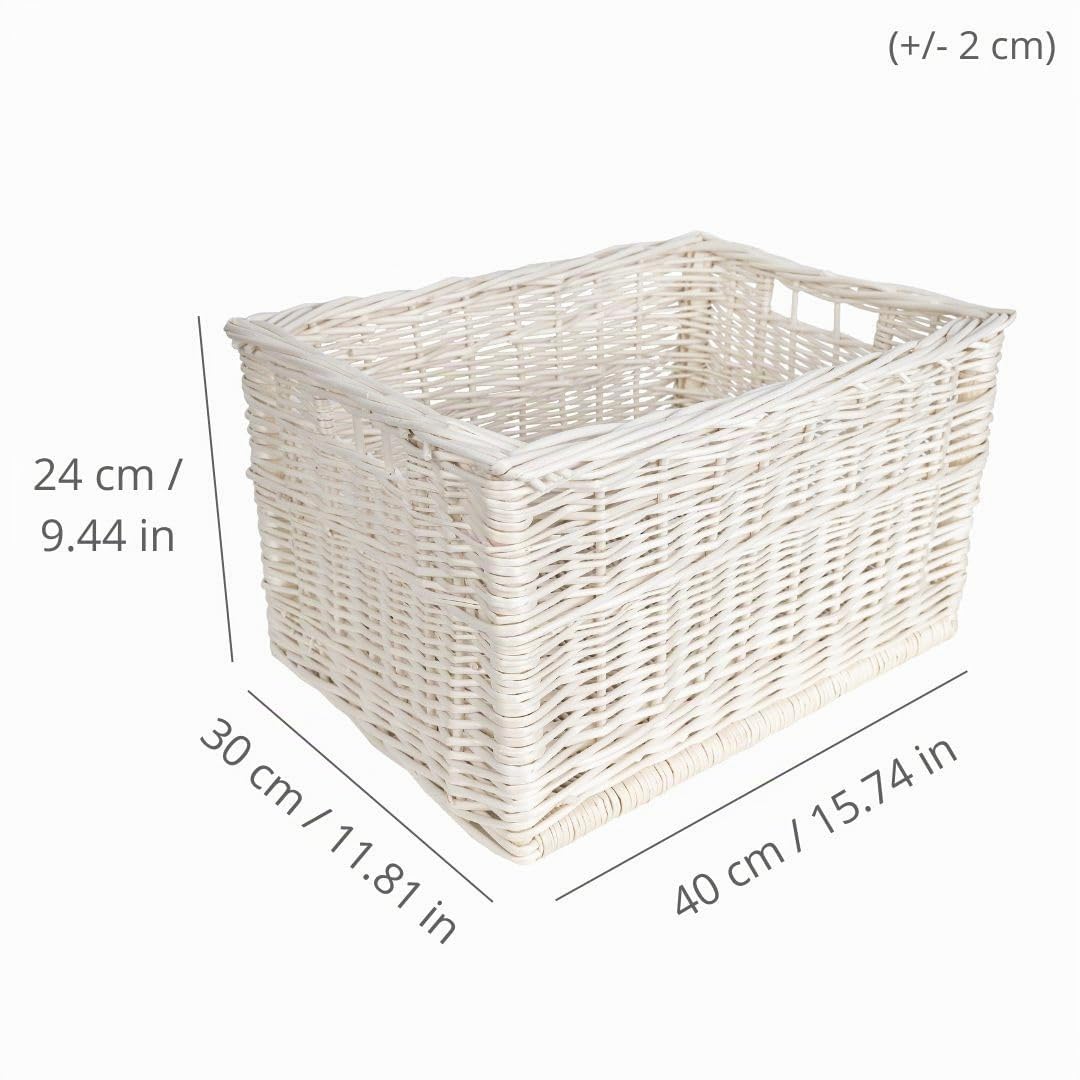 Creative Home Panier de Rangement en Osier Blanc