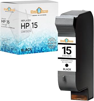 Houseoftoners C6615A Replacement for HP 15A Black Ink Cartridge for HP DeskJet 810C 825C 840C 895Cse 920C 930C 950C 970Cxi 990Cxi 995C - 1-Black