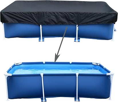 87" X 59" Rectangle Pool Cover, Made of 210D Heavy-Duty Waterproof Oxford Fabric, 7 x 4 ft Rectangle Pool Cover, 87 in x 59 in Swimming Pool Cover, Solar Pool Covers for Rectangular Frame Pools