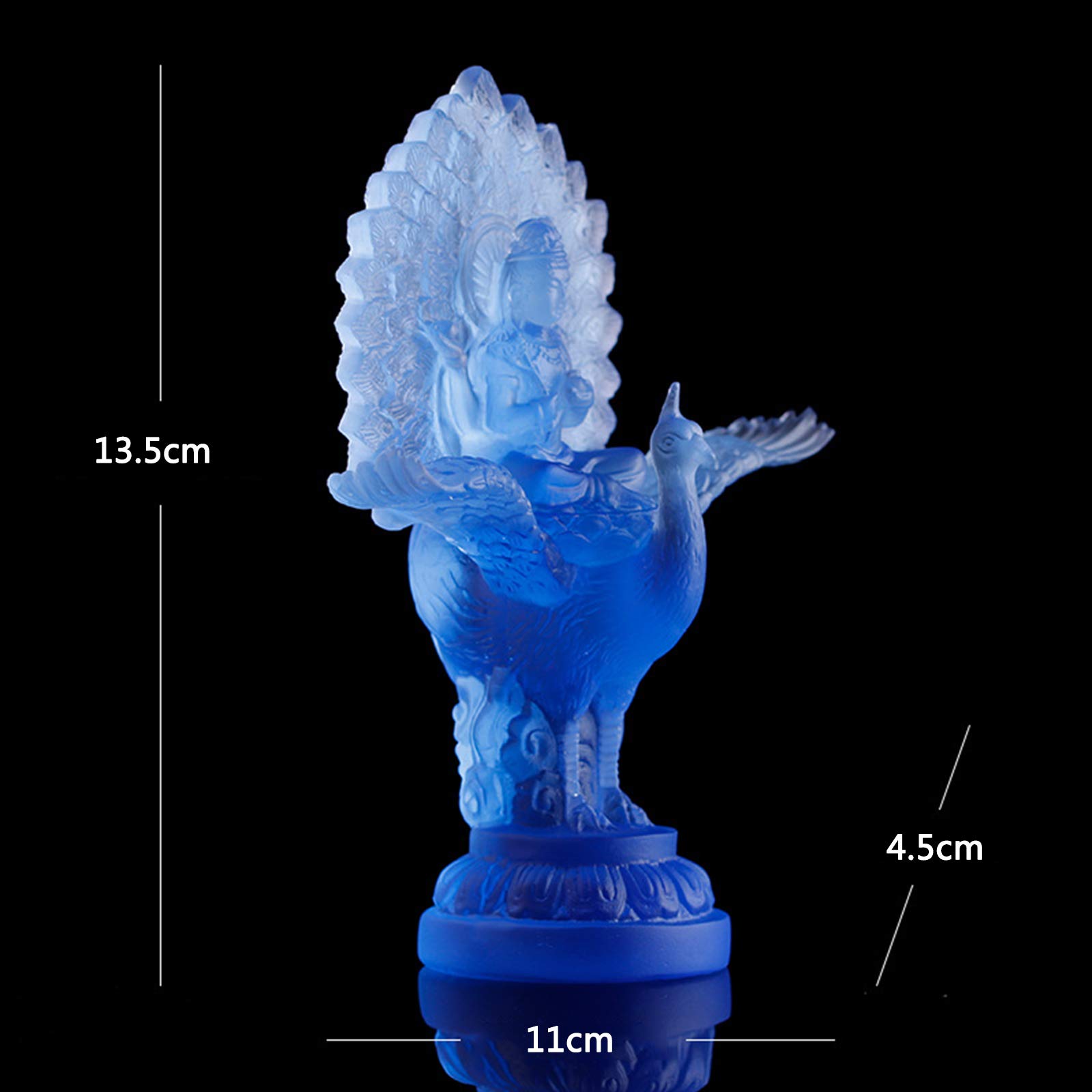 Ornamenti Feng Shui Meditando Statue di Buddha per la casa, Peacock King Religione Scultura Statuetta Fatta a Mano per la casa Desktop Ufficio Decor