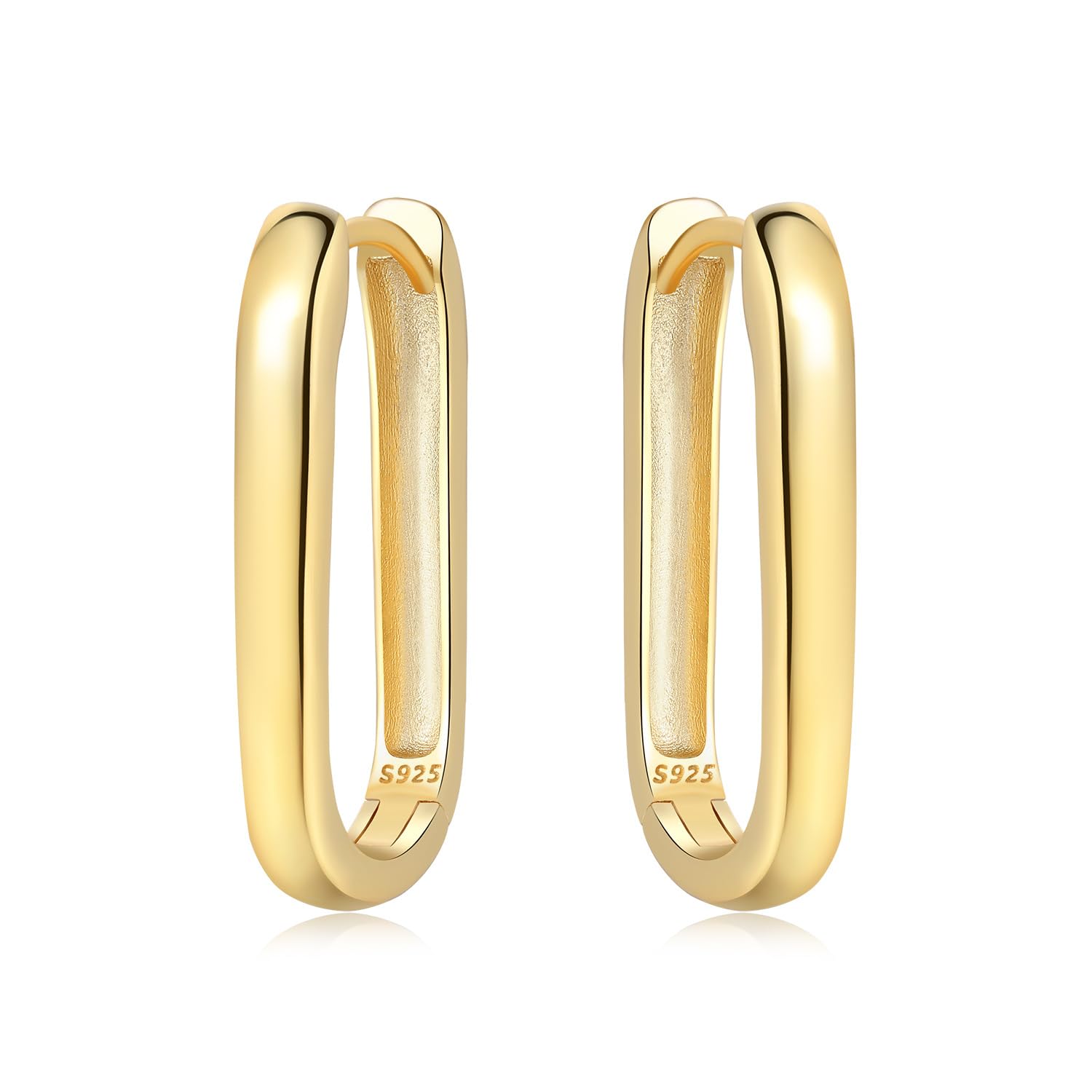Pendientes de aro de plata de ley 925 para mujer, hipoalergénicos, estilo huggie — view 39