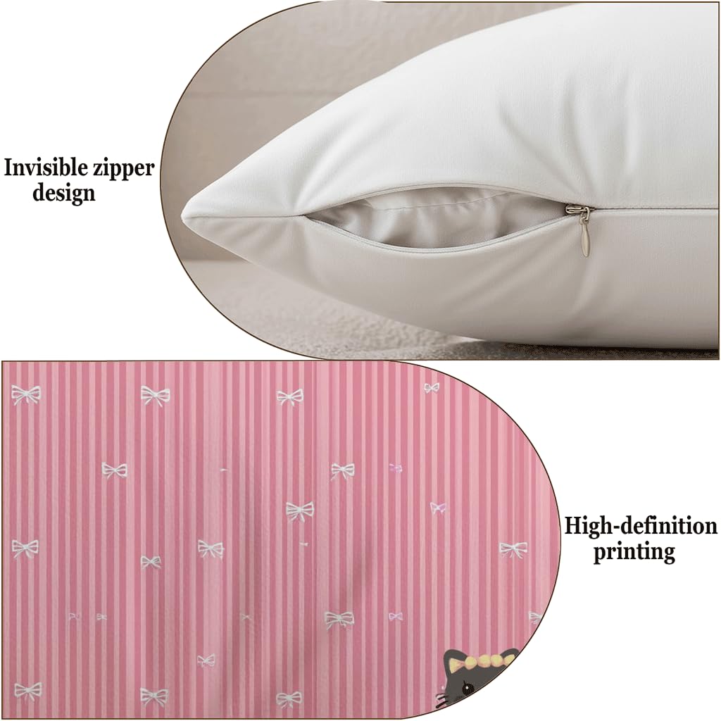 Lot de 2 Housse de Coussin Canape 75x75cm Rose Doubler Design Velours Doux Carrée Decoration Taie Oreiller, Fermeture Éclair Invisible Résistant Durable Lavable, pour Décoration Canape Jardin P-J-3672