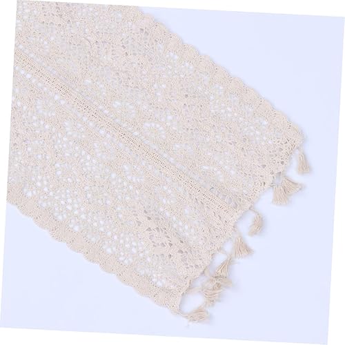 Miniatura 4 de KICHOUSE Macrame Table Runner Vintage Tablecloth Vintage Table Runner Tablecloth Table Runner Christmas Lace Table Flag Hollow Out White Placemat