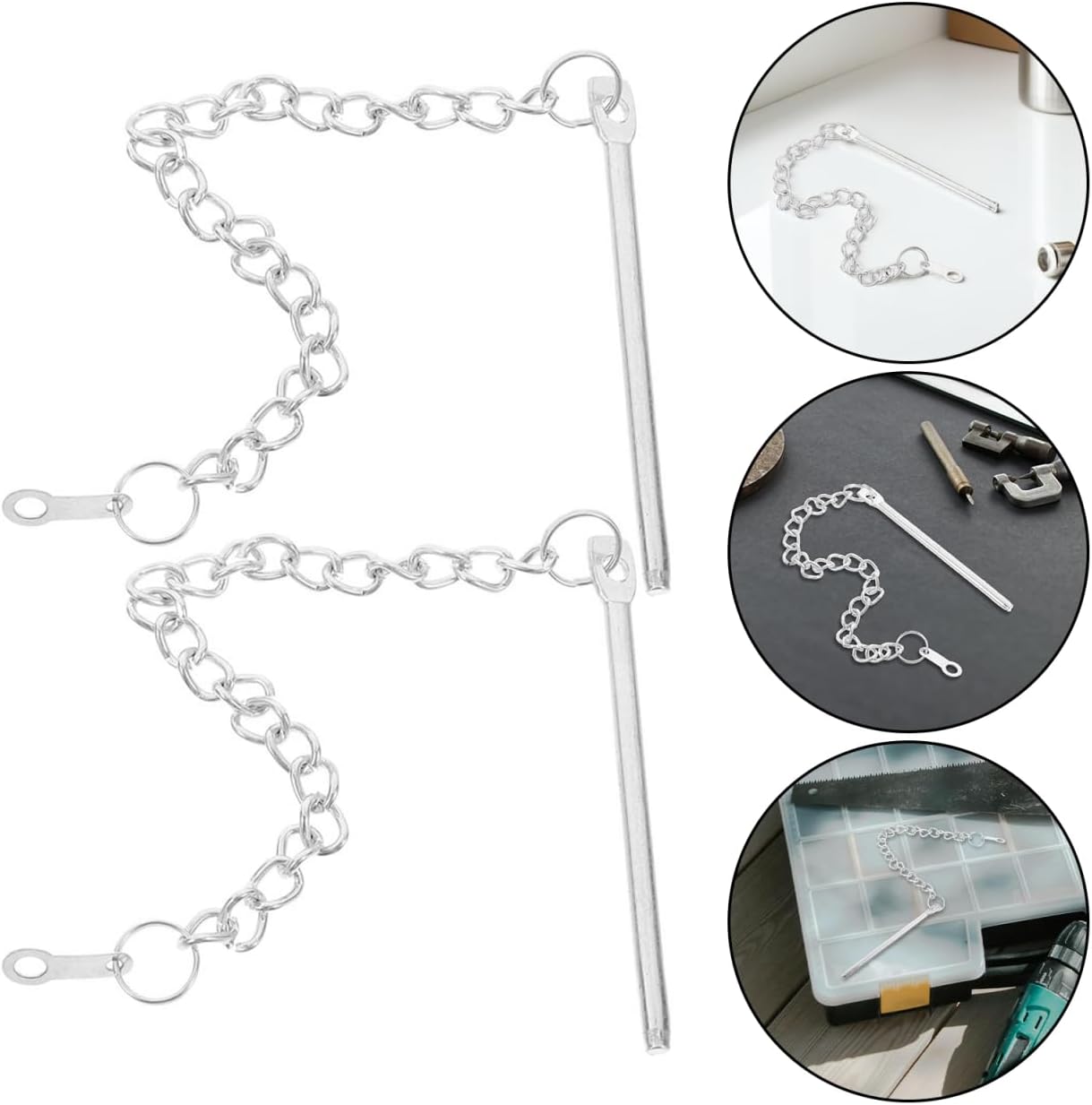 KESYOO 2Pcs Patio Umbrella Pin Replacement, Heavy Duty Galvanized Metal Fixing Pin with Chain, Universal Outdoor Solar Umbrella Repair Kit Parts and Accessories image 5
