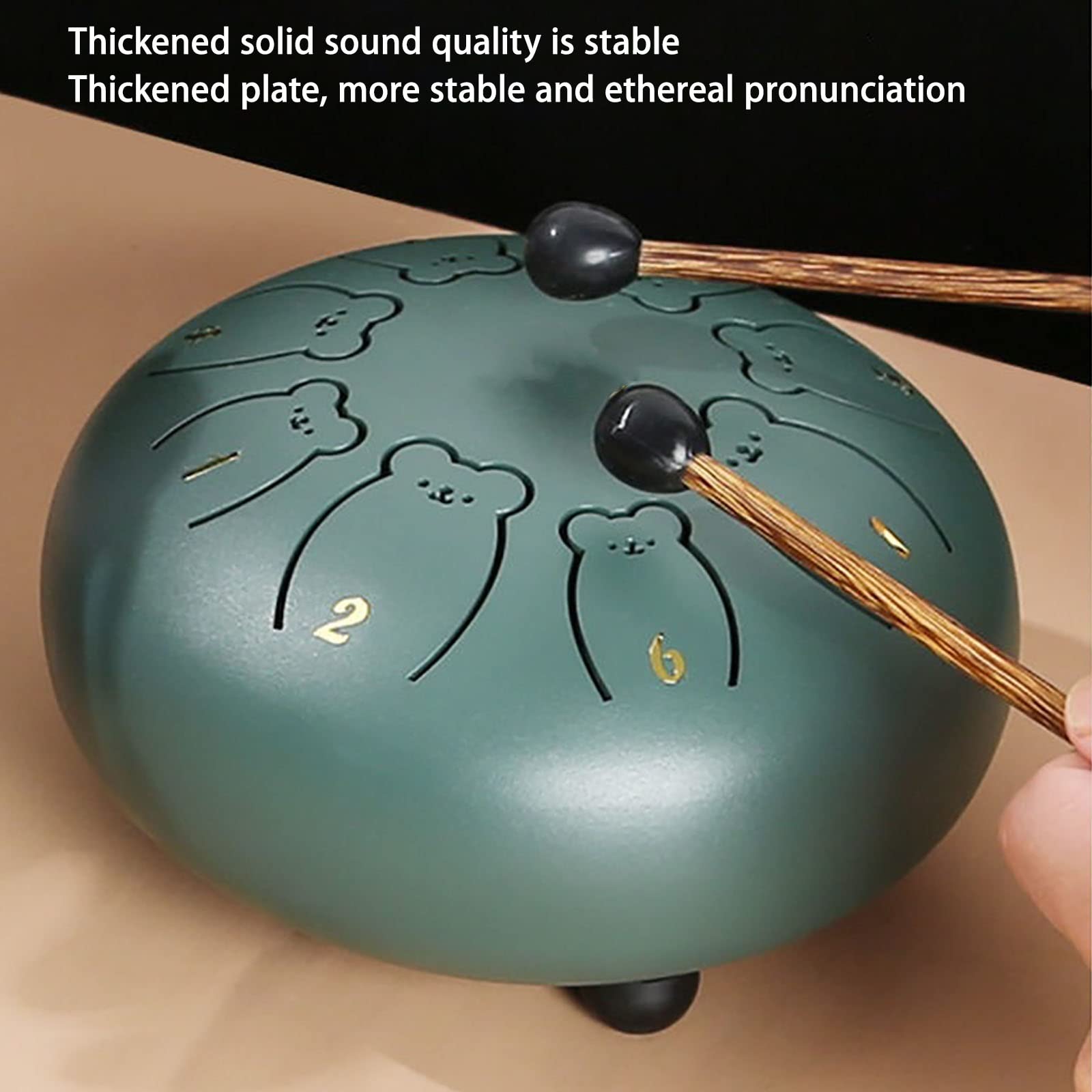 Petit Steel Tongue Drum 6 Pouces 8 Notes Tambour Handpan for Enfants Avec Sac De Transport, Livre De Musique, Mallets Et Autocollant Percussion(Rouge)