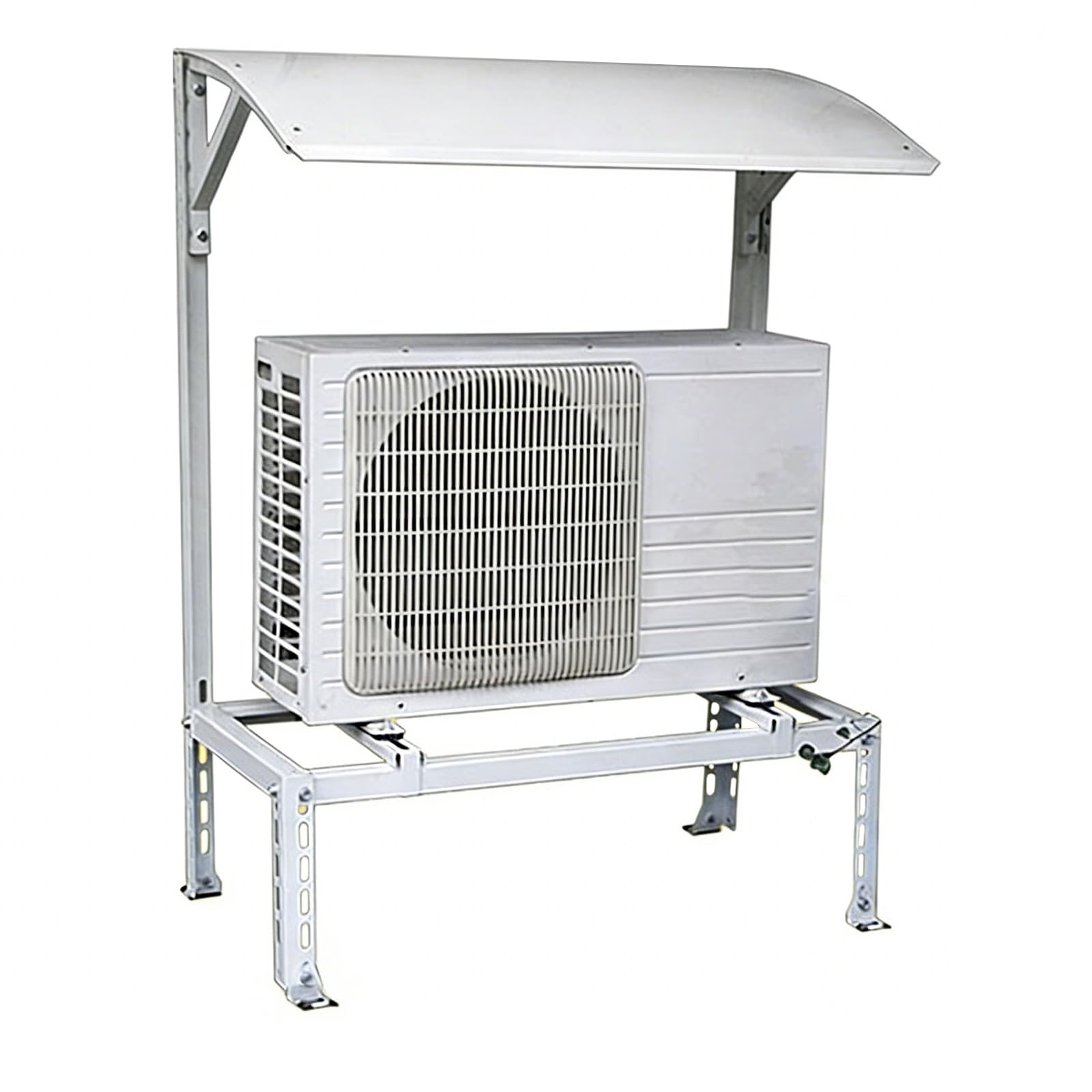 Support Climatiseur Exterieur avec Auvent, Support Réglable pour Climatiseur Split, Adapté aux Climatiseurs/pompes à Chaleur Split