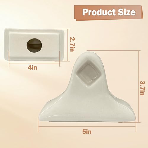 Miniatura 2 de Juego de 2 toallas de baño de porcelana beige de mediados de siglo, soporte moderno para barra de toallero, soporte para barra de toallero de