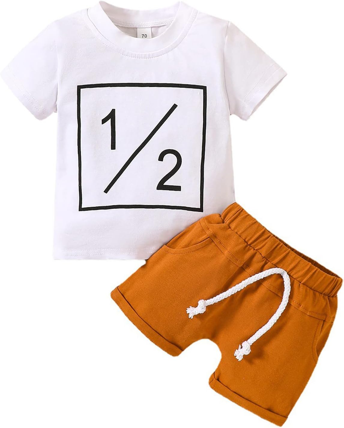 Huddles and Cuddles Baby Outfit Infant Newborn Baby Boys Girls Letter Prints Short Summer Clothes (White, 6-12 Months)