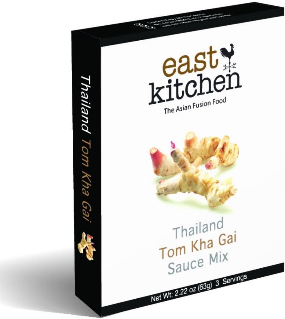 East Kitchen Tom Kha Gai (Curry Style), Thai Gourmet Sauce Mix, with Coconut Powder (Pack of 5)