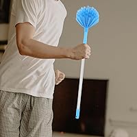 Vista 8 de Veemoon Cepillo de limpieza de araña con poste de extensión, limpiador extensible, cepillo de techo con cerdas rígidas, plumero largo