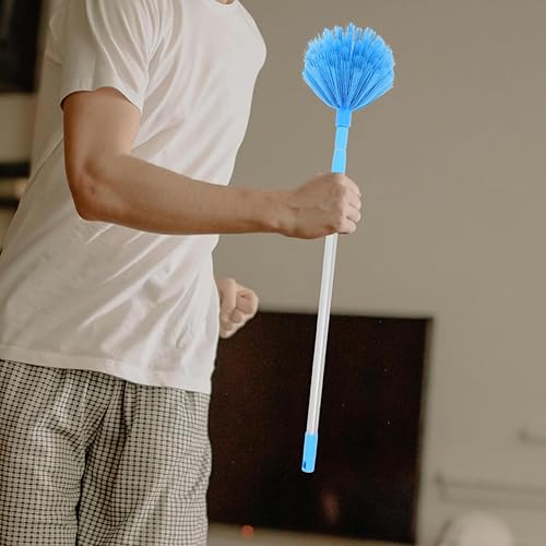 Miniatura 8 de Veemoon Plumero de telaraña con poste de extensión, cepillo de limpieza de techo, limpiador de cepillo de extensión para el hogar, ventilador de