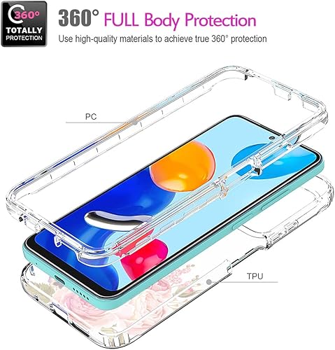 Miniatura 3 de Vavies Redmi Note 11 (4G)Redmi Note 11S 220117TY - Funda con protector de pantalla de vidrio templado, cuerpo completo transparente con protección