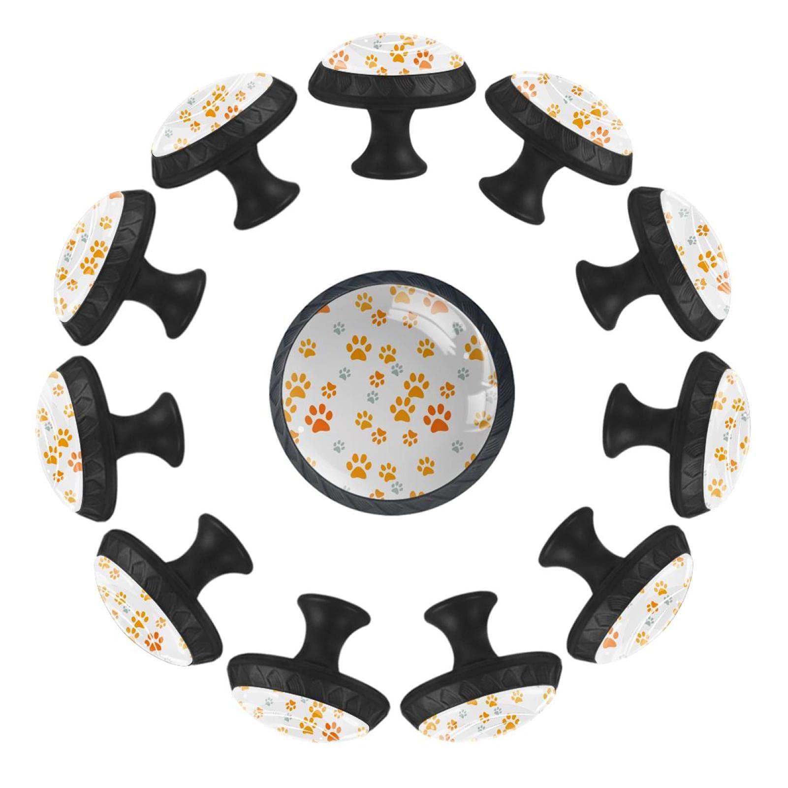 Boutons de tiroir ronds de 35 mm avec empreintes de pattes pour commode d'enfant