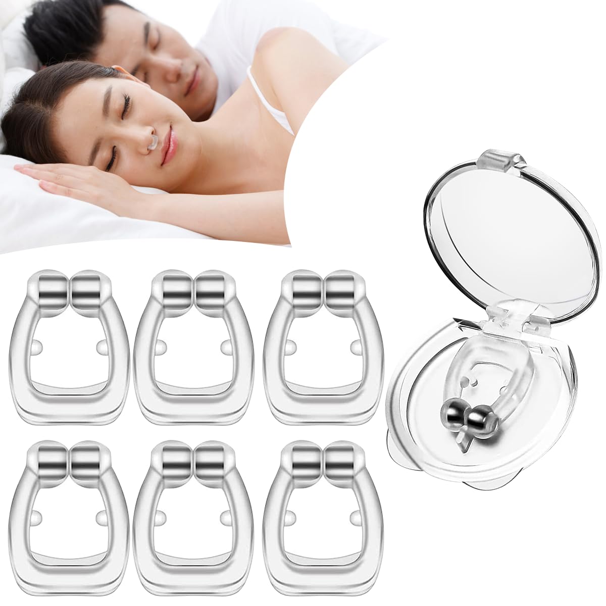 Amazon anti snore nose clip anti snore nose devices silicone magnetic anti snoring mini