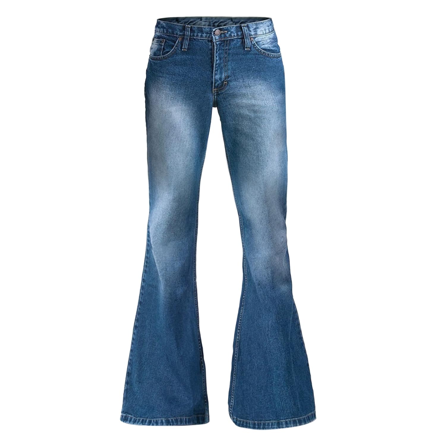 Mens Bell Bottom Jeans 70s 60s Outfits for Men Disco Pants Vintage Denim | 70s Disco Party Trousers | Stretchy High Waisted Retro Stylish Flared Pants 70s Theme Clothing Halloween Costume product thumbnail 2