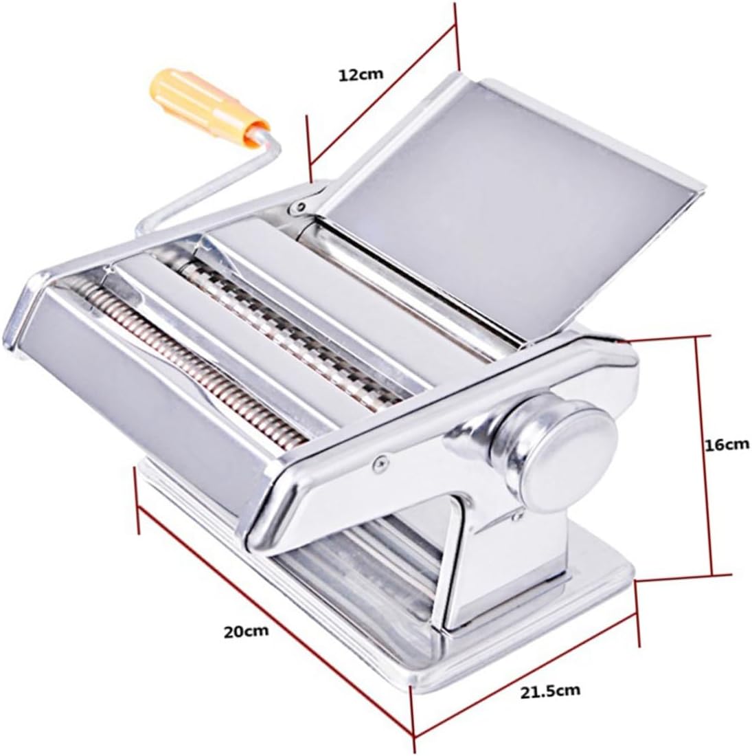Zerodeko Stainless Steel Manual Pasta Maker with Crank Handle for Fresh Noodles Spaghetti Tagliatelle Versatile Noodle Maker Machine Suitable for Home Cafe Bakery Use