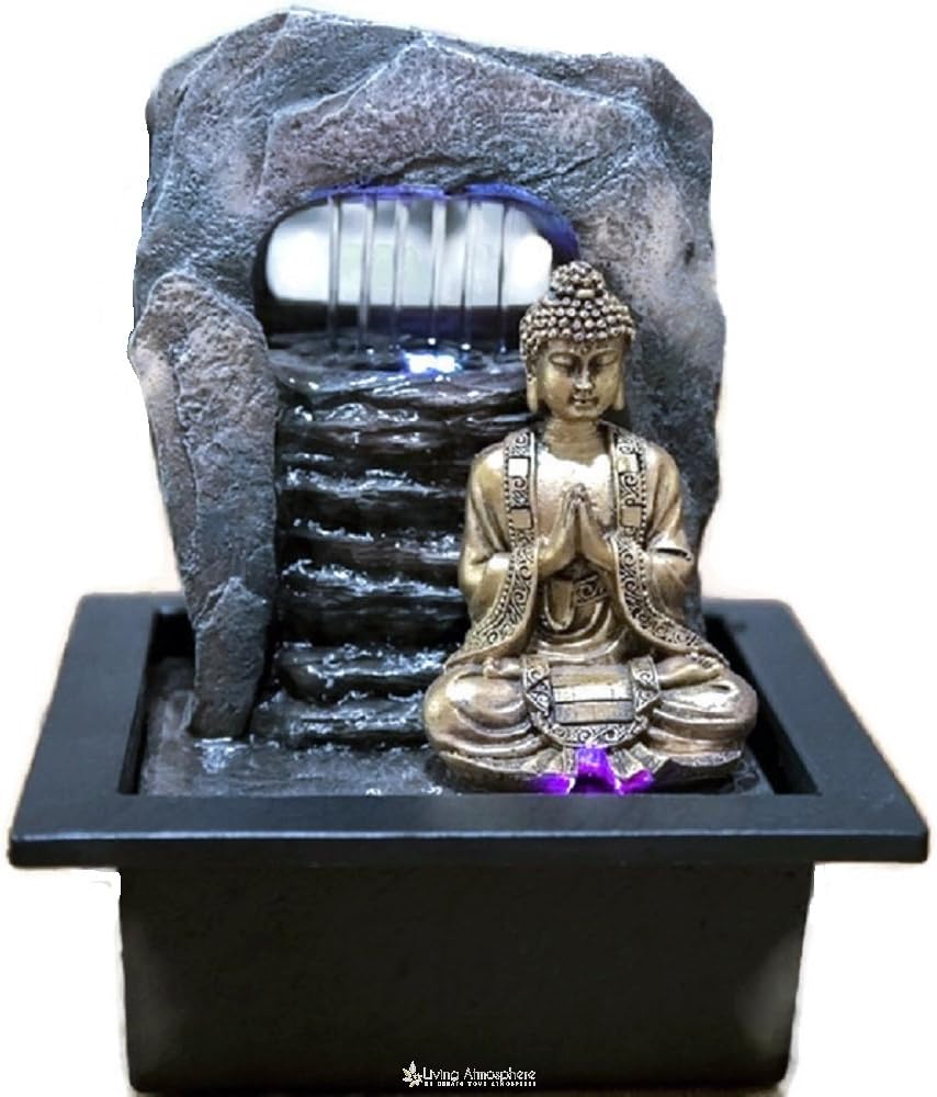Indoor Water Feature-Fountain Feng Shui Buddha with Color LED 25 cm