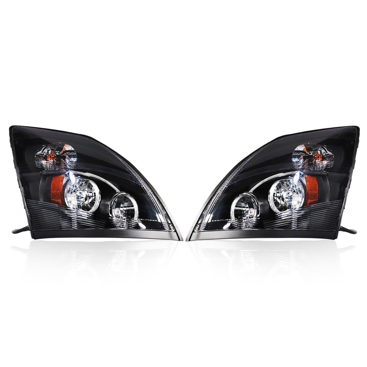Photo 1 of Unitedlu Headlight Assembly Fit for VOLVO VNL 2004-2018,Including Left Driver Side&Right Passenger Side,Balck (Black)