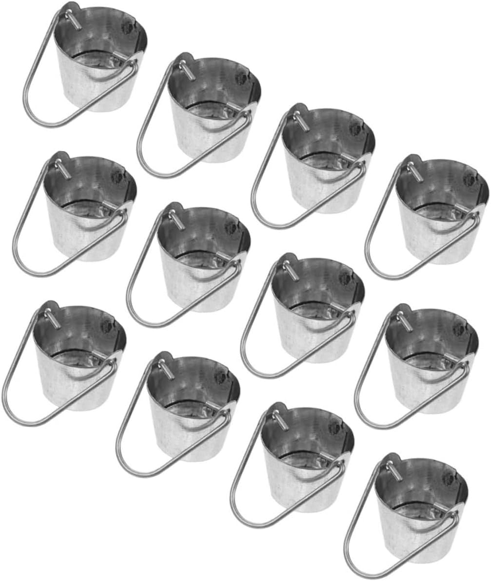 48pcs Miniature Iron Bucket Model for Dollhouse and Gardening for Landscape Decoration and Creative Play