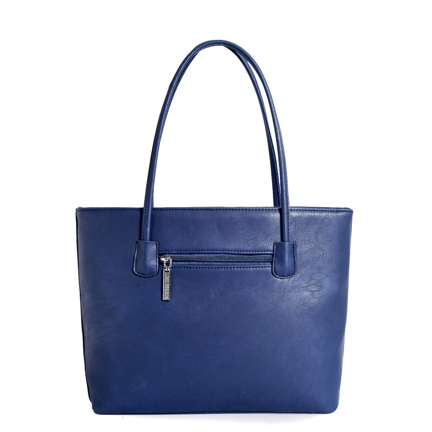 Lino Perros Women Navy Leatherette Zipper Tote Bag 2