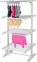 Taylor & Brown 4 Tier Large Heated Clothes Airer | Aluminium Clothes Drying Rack | 9 Hour Timer, Temp Control | Electric Laundry Drying Horse Rack | 330W Energy Efficient 36 Rails, 145cm