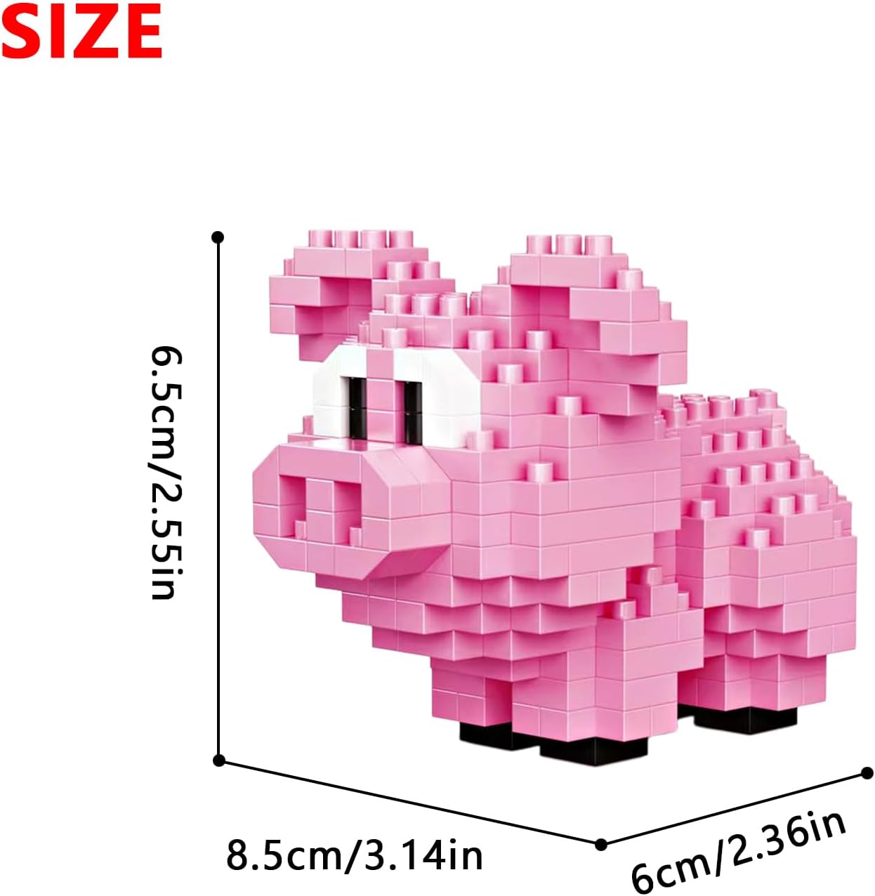 Kids Adult Animal Micro Building Blocks Set for Home and Office Decoration KLJM-10 (Piglet,254PCS) image 2