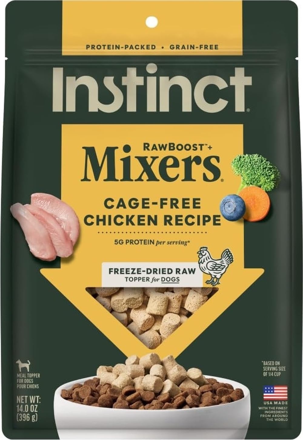 Instinct Raw Boost Mixers Freeze Dried Raw Dog Food Topper, Grain Free, 14 Ounce (Pack of 1)