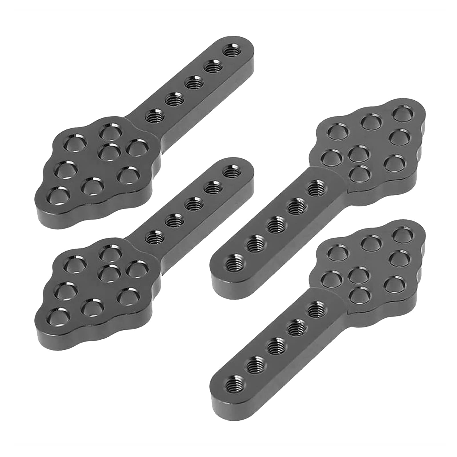 4Pcs Metal CNC RC Car Shock Absorber Mount Adjust Height Angle Stand for Axial SCX10 90046 D90 D110 SCX10III RC Crawler (Grey)
