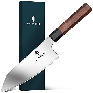6 Inch Chef Knife for Small Hands, Japanese High Carbon Steel | Kitchen Knife Multi-function Mini Size Sharp Cooking & Sashimi Knife with Ergonomic Red Sandalwood Handle - Amazon product rated Grade A