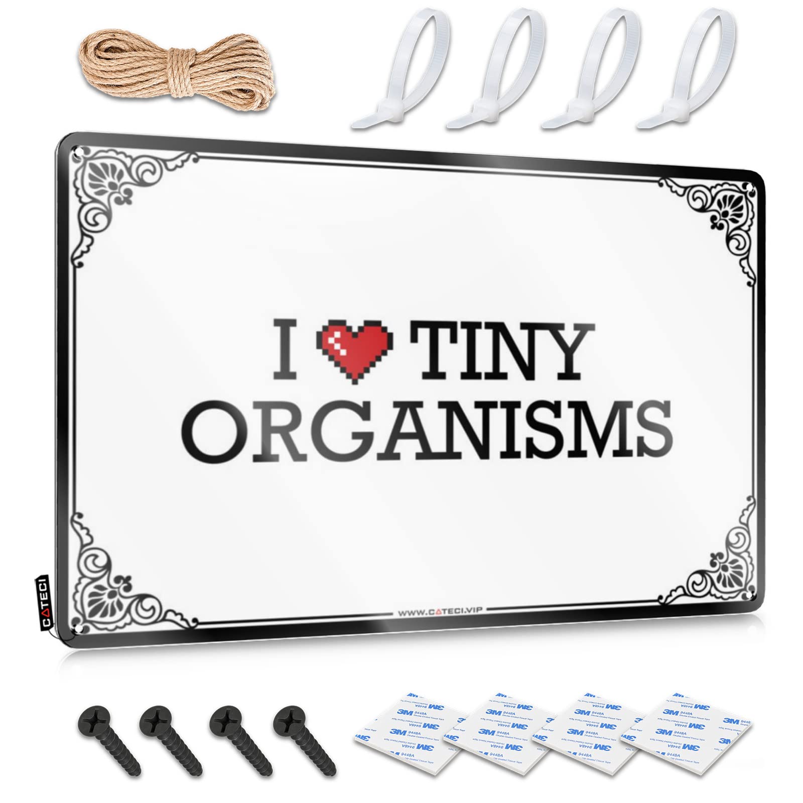 Coffee Decorations For Kitchen Soft Bath Metal Wall Decoration - I Love Tiny Organisms Indie Metal Wall Art Ready To Hang For Kitchen(30X40CM)