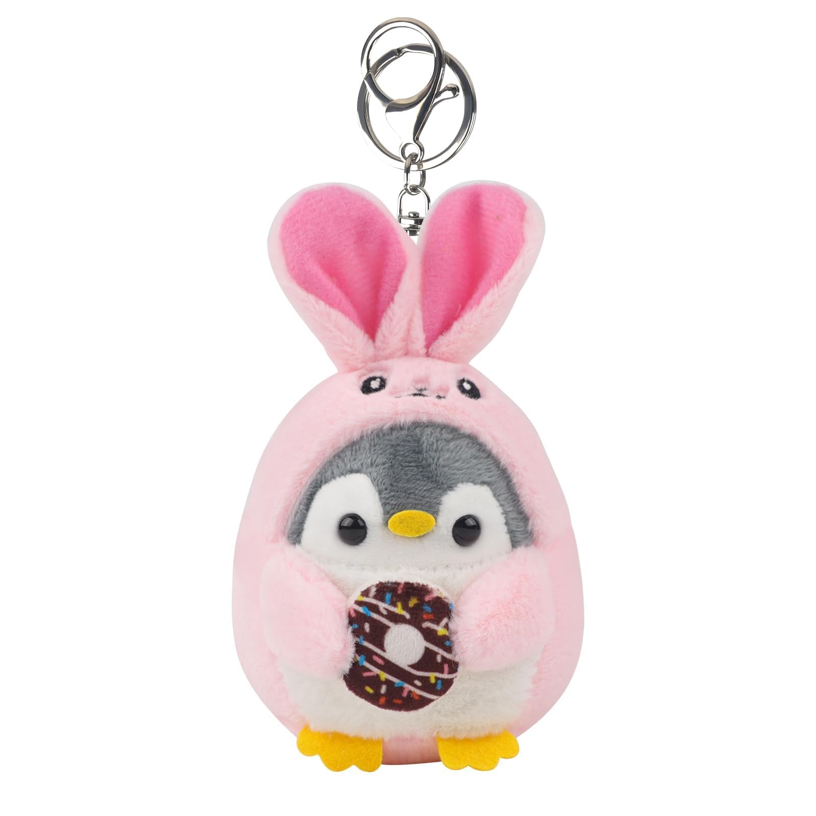 Anboor Pequeños Animales de Peluche Pingüino de Peluche Disfraz de Cosplay Juego Pingüino Juguete de Peluche Colgante Bolso Mochila Aula Regalo (Conejo)