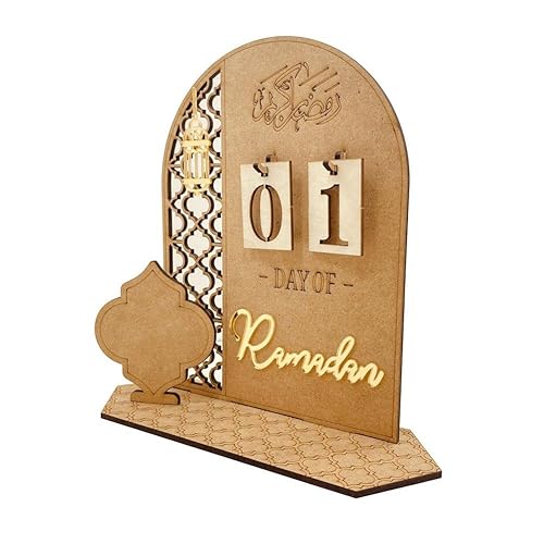 Ramadan Advent Calendar Wooden Countdown Calendars Decorations for Home, 30 Days Til Eid, Ramadan Gift for Kids, Ramadan and Eid Decor