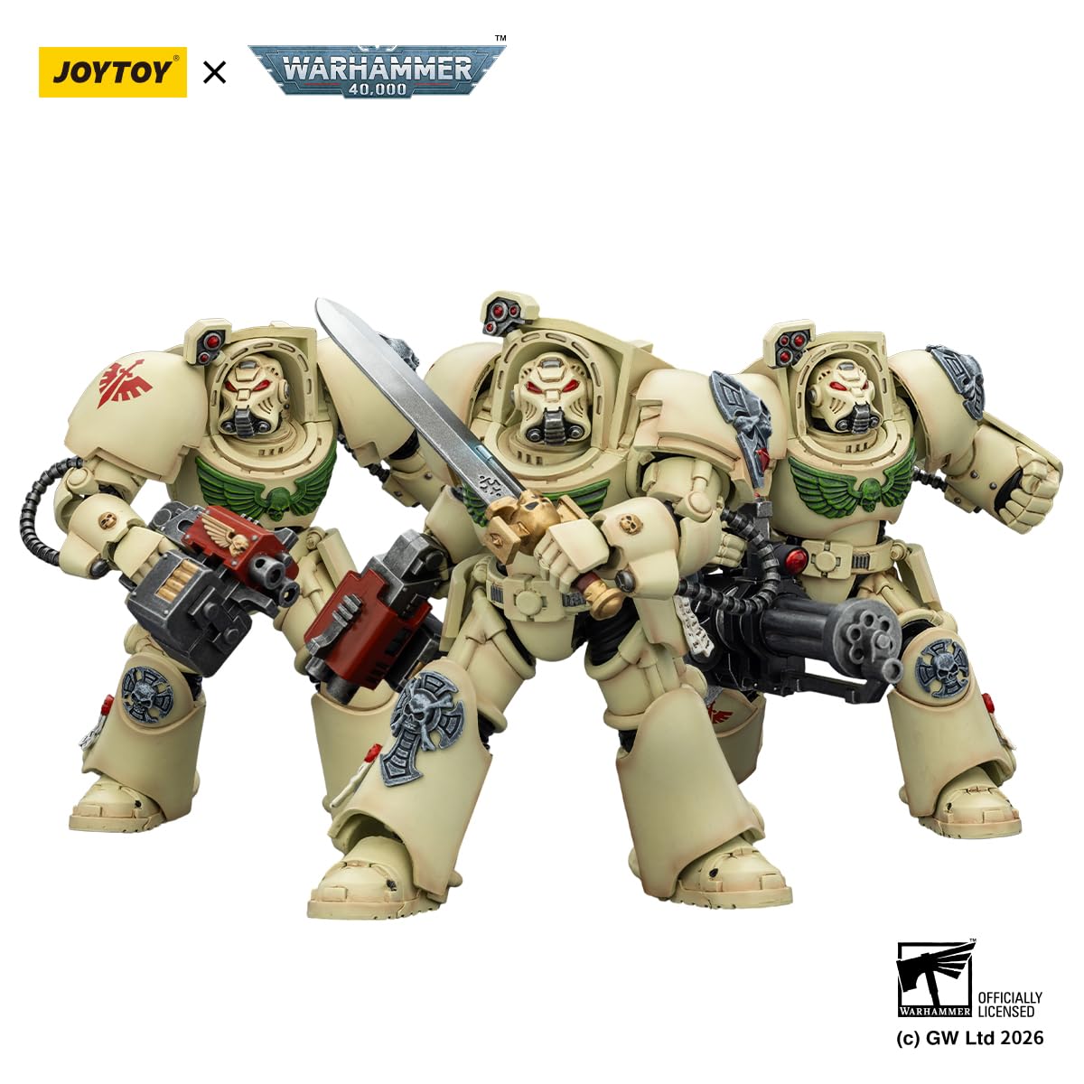 JOYTOY Action Figures Warhammer 40K Terminator Squad 1/18 Movable Model Collectible Figurine Ages 15+ (Dark Angels Deathwing Terminator Squad - Set of 3) - 3