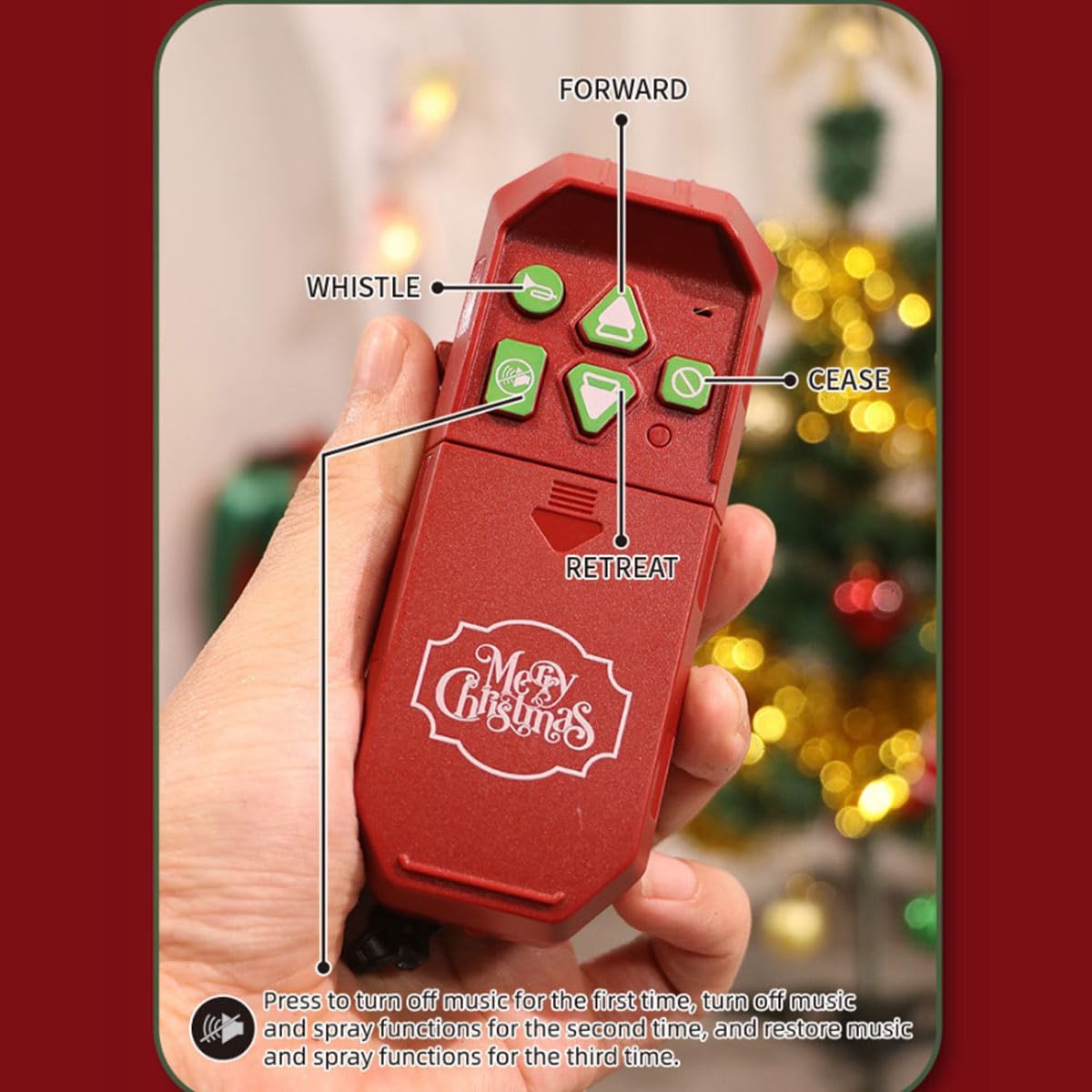 Christmas Electric Train Set, Vintage Steam Locomotive with Smoke, Lights & Sounds, Oval Track Model Train with Carriage for Trains for Gift