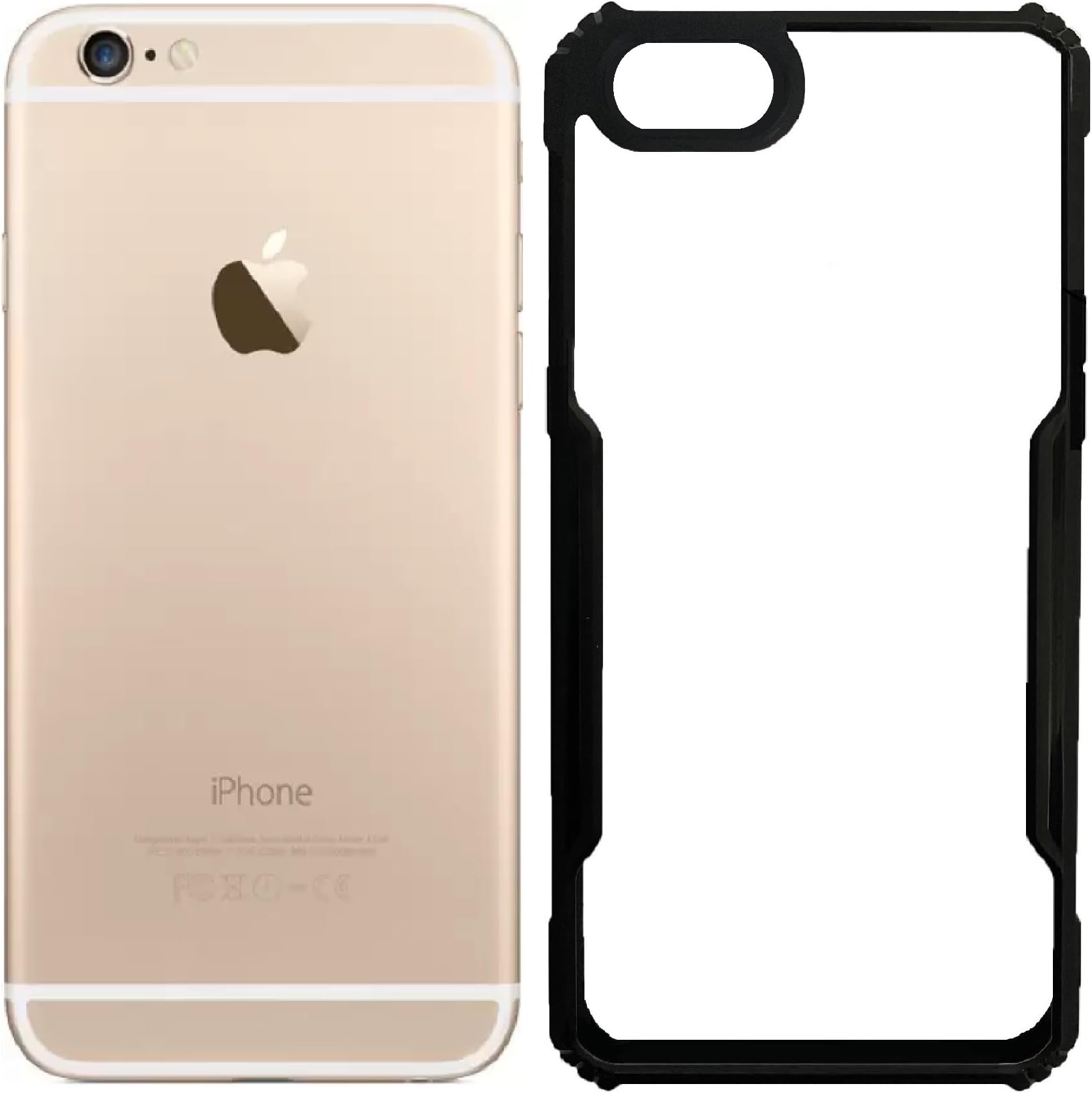 TPU+Plastic Transparent Hard Back Cover Case For Apple Iphone 6/ Apple Iphone 6S, Multi-Colored