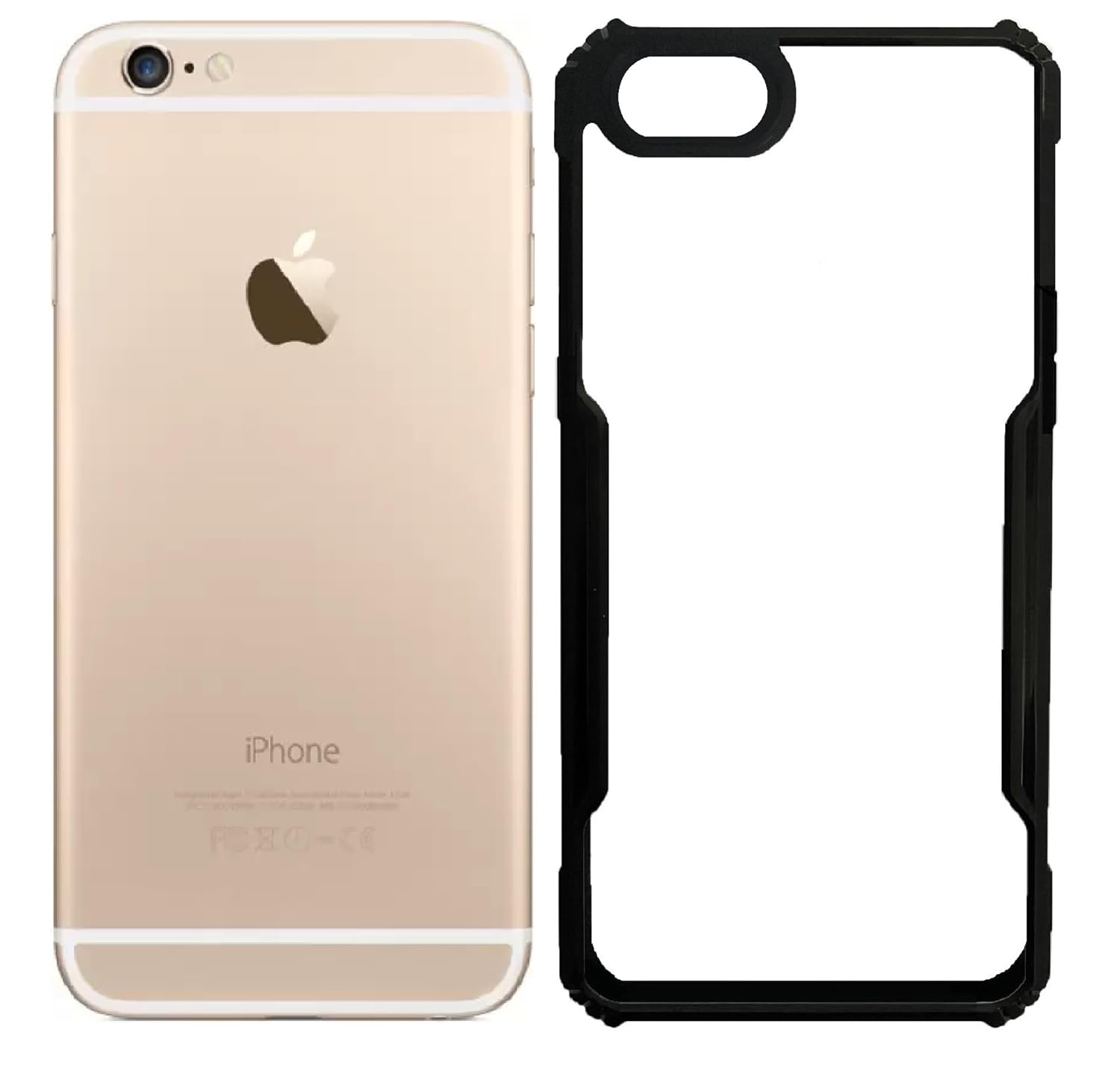 TPU+Plastic Transparent Hard Back Cover Case For Apple Iphone 6/ Apple Iphone 6S, Multi-Colored