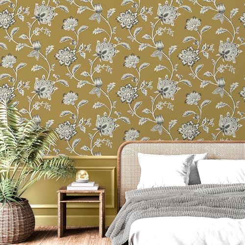 Fine Decor FD43450 Juliette Floral Wallpaper, Ochre, Brown, 53 x 1050 cm - Image 4