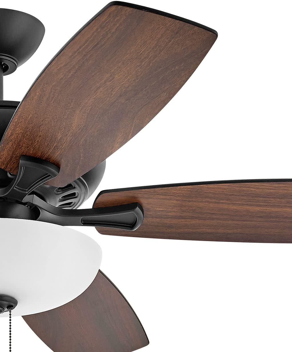 Hinkley 52" Highland LED Illuminated Indoor Ceiling Fan - Matte Black, Two-Sided Fan Blades to Customize with Décor